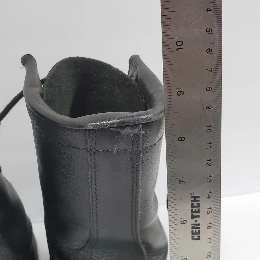 Addison Shoe Co. Military Combat Mens US 5R Black Leather Steel Toe Ankle Boots